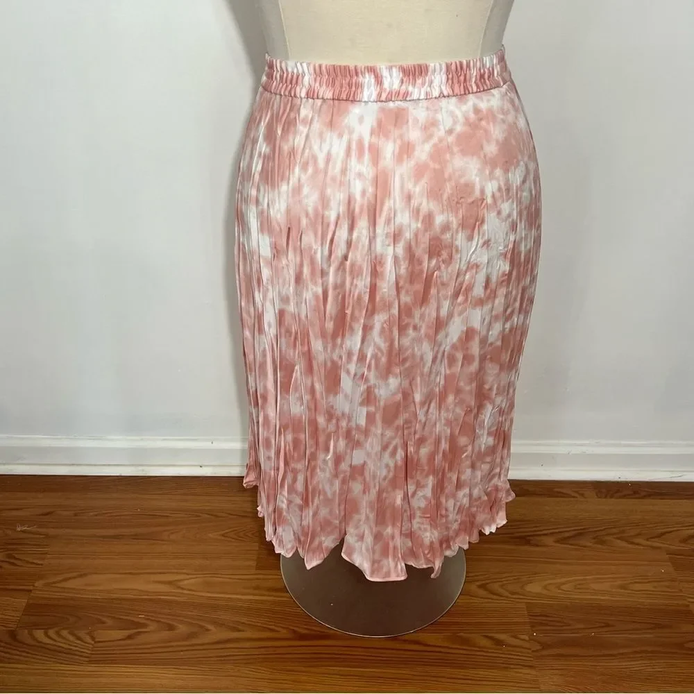 Pink Tie-Dye Crinkle Knee Length Skirt --‎ 14/16